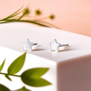 Silver Star Stud Earrings For Women , Tiny Studs 5mm, Minimalist Style, Fashion Womens Jewellery, Casual Wear, Birthday Present.