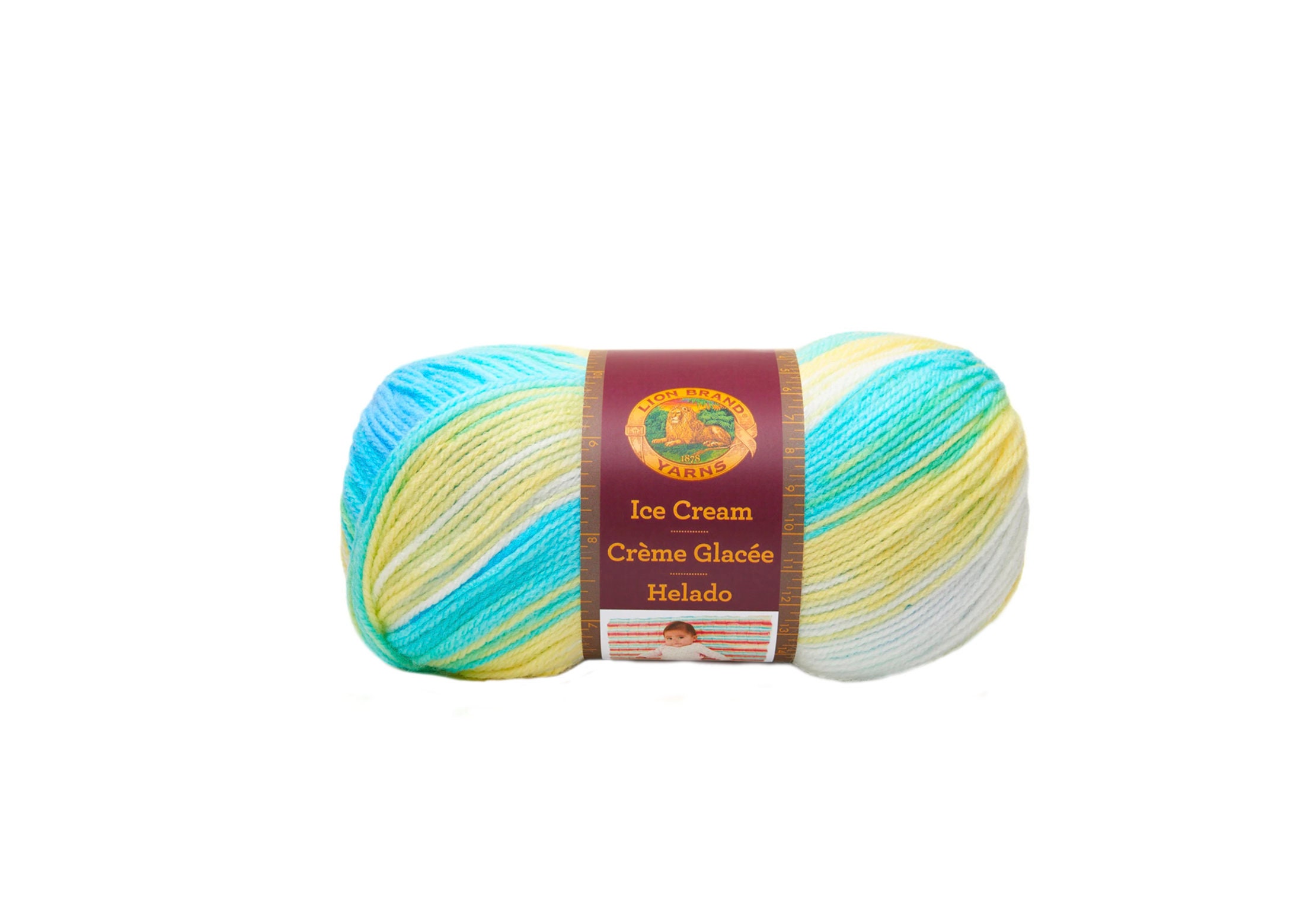 Lion Brand Ice Cream Yarn 202 Lemon Swirl Etsy