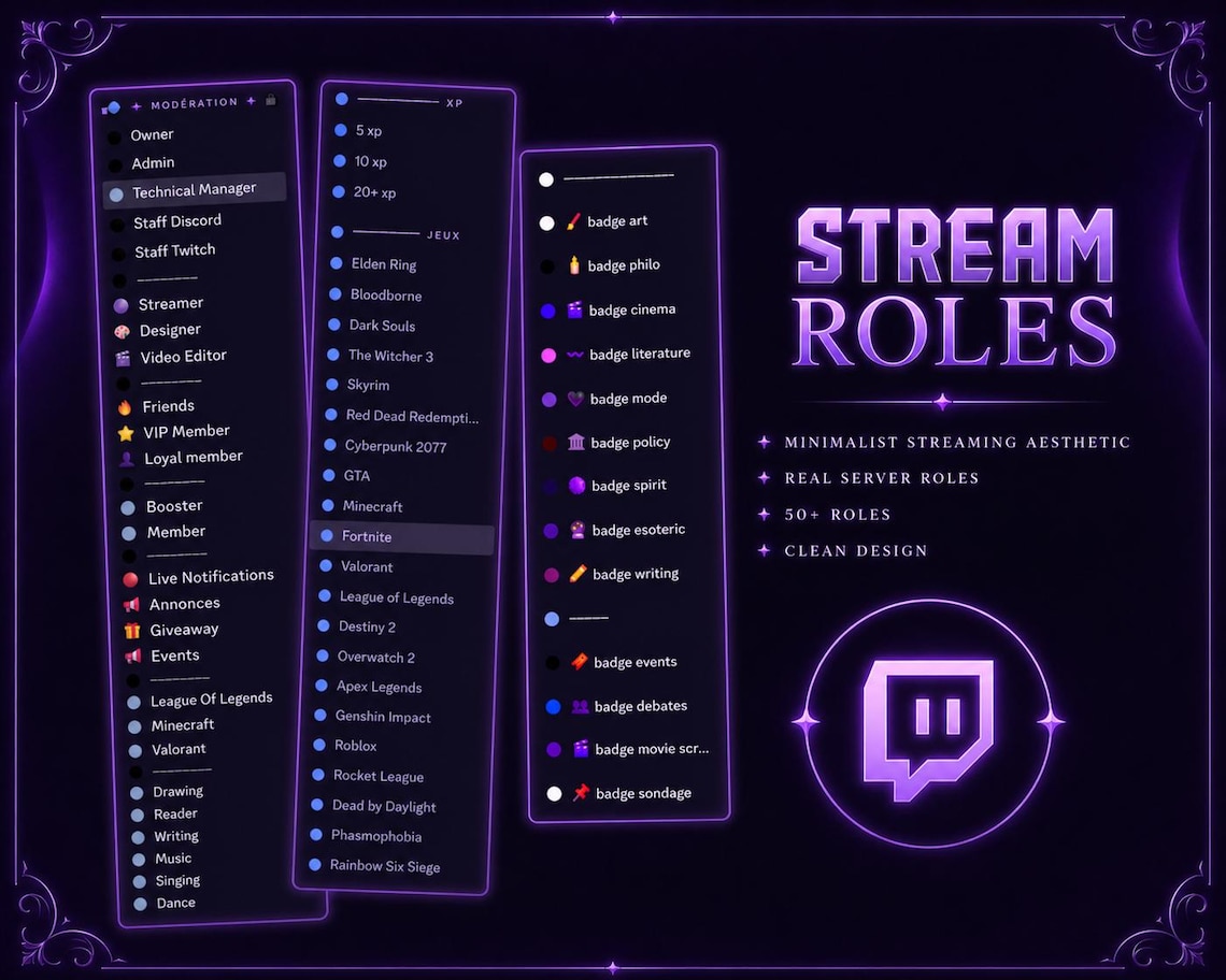 Stream Discord Server Template | Twitch Streaming Discord Layout ...