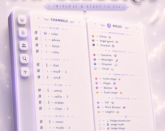 Angelcore Coquette Aesthetic Discord Server Template | Emoji Channel Roles  | Sakura Cute Minimalist Kawaii White Design • Instant Download
