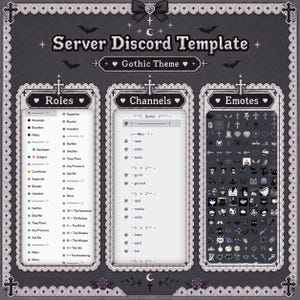 Goth Gothic template server Discord | (Emojis - Channels - Roles)  | emo, minimalist, dark, black, occult, vampire, Halloween