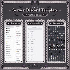 Goth Gothic template server Discord | (Emojis - Channels - Roles)  | emo, minimalist, dark, black, occult, vampire, Halloween