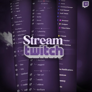 Stream Discord Server Template | Twitch Streaming Discord Layout | Aesthetic Gamer | Channel Roles | Dark Modern Gaming Professional