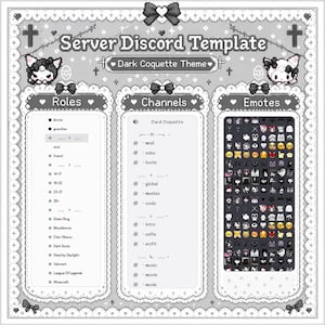 Dark Coquette Discord Server Template  | (Emojis - Channels - Roles) | Goth Gothic Vampire Aesthetic Halloween Dark Minimalist Romantic Lace