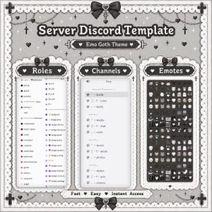 Modelo de servidor Discord Emo Goth | (Emojis - Canais - Cargos) | Estética Gótica Vampírica Halloween Dark Minimalista Grunge Punk Emo Preto