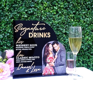 Custom Acrylic Bar Sign, Signature Drinks Party Sign