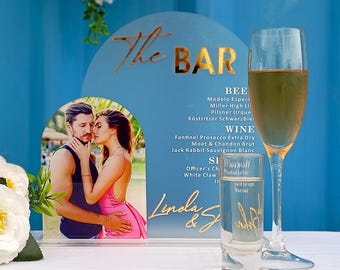 Custom Acrylic Bar Sign: 3D Gold Lettering, Party Decor