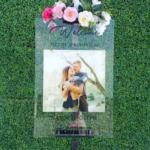 Personalized Acrylic Wedding Welcome Sign, Custom Clear Sign with Names & Date