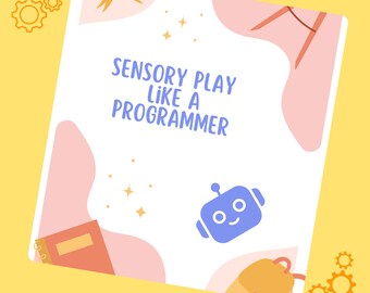 Gioco sensoriale come un programmatore · Libro di attività stampabile/Coding Kids, fogli di apprendimento in età prescolare, abilità motorie