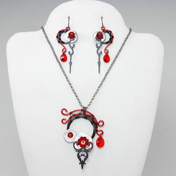 30 Off Red Steampunk Pendant Siam Swarovski Crystal - Swarovski Red Heart Eros Pendant 30 Off Red Steampunk Pendant Siam Swarovski Crystal - Swarovski Red Heart Eros Pendant