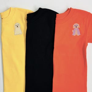 Monogram Halloween T-Shirt for Kids, Embroidered Short Sleeve Tee