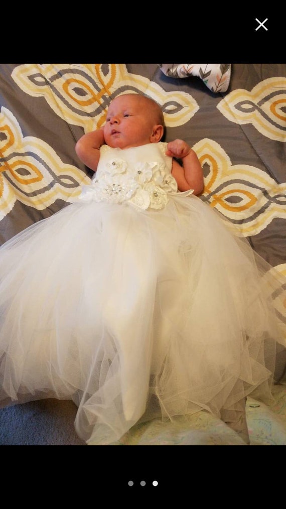 wedding dress made into baptism gown