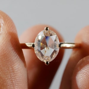 1,50 CT ovale roosgeslepen diamanten ring ovaal geslepen laboratoriumdiamanten ring solitaire diamanten verlovingsring 4 griffen diamant voorstelring voor haar