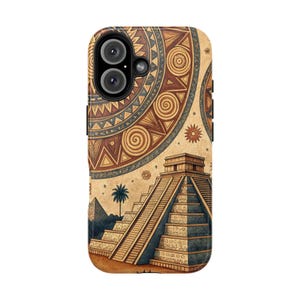 Aztec Pyramid iPhone Case: Tribal Sun, Ancient Temple Design