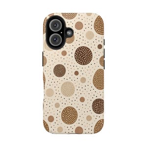 Mocha Bubbles iPhone Case: Earthy Polka Dot Protective Cover