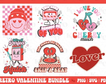 Retro Valentine's Day SVG Art Bundle