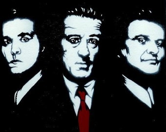 8.5x11 GoodFellas (Ray Liotta, Robert De Niro, Joe Pesci) Stencil Art Print