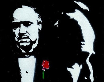 8.5x11 The GodFather (Marlon Brando) Stencil Art Print