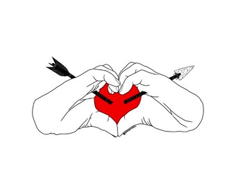 Broken Hearted Hands Vinyl Sticker