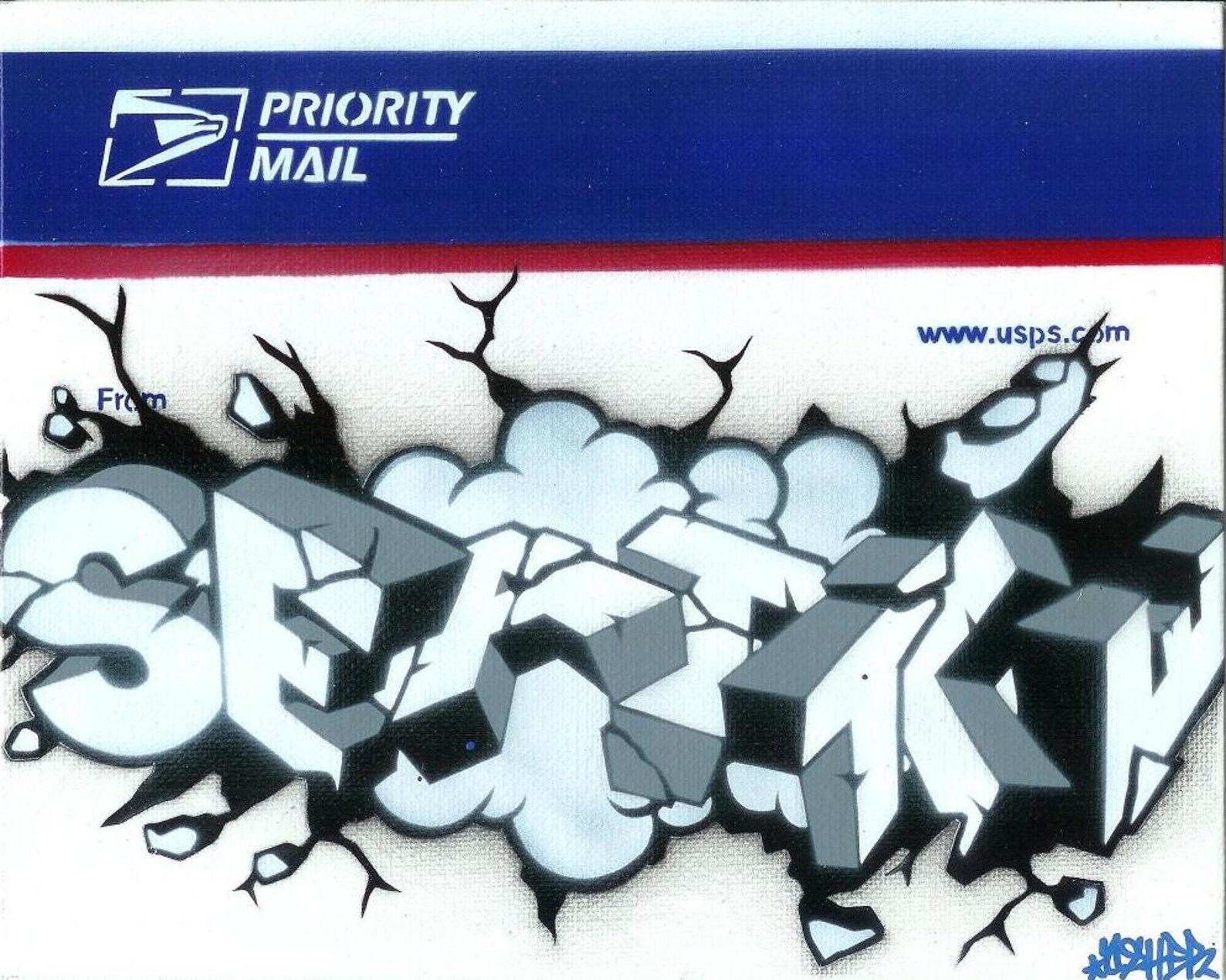 8.5x11 From Seattle Postal Sticker Stencil Graffiti Art Print Etsy