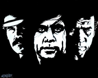 8.5x11 No Country for Old Men Stencil Art Print
