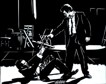 8.5x11 Reservoir Dogs  (Mr. White & Mr. Pink) Stencil Art Print