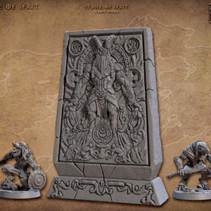 Stone of Ifrit | Ancient Demon God Terrain for Grim dark, high fantasy, D20 + more TTRPG | 32mm| Unpainted | Artisan Guild