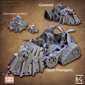 Daemonum Siege Machine – Infernal War Engine | Chaos Vehicle + Scatter Terrain | 100mm Transport | Wargame & RPG Proxy | Artisan Guild