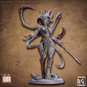 The Matriarch | Blood Lust daemon proxy queen miniature for Grim dark, high fantasy, D20 + more TTRPG | 32mm| Unpainted | Artisan Guild