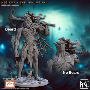 Aegiros, Sea Giant Hero – Ocean Guardian Champion | 50mm Resin Mini | Fantasy RPGs & Wargame Monster Proxy | Aquatic Giant | Artisan Guild