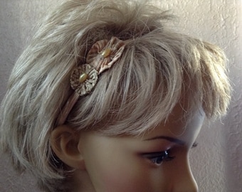 Diadema para mujeres, diadema de flores, diadema para adultos, diadema casual, diadema de aspecto romántico retro, diadema de tela Yo Yo, conjunto de diademas de ensueño de verano