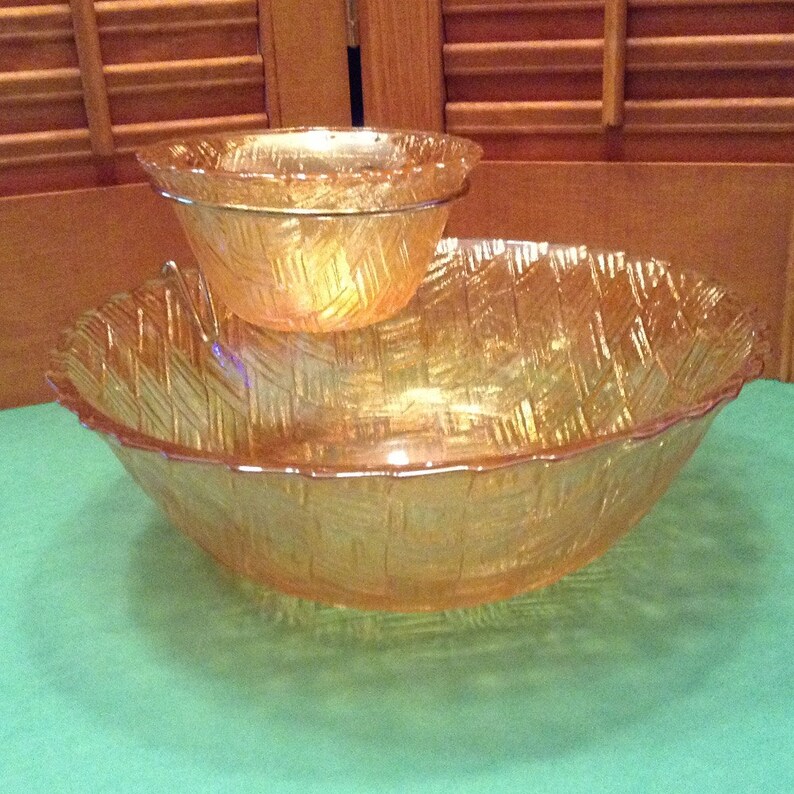Vintage Indiana Glass Chip and Dip Set/Retro Chip and Dip Etsy