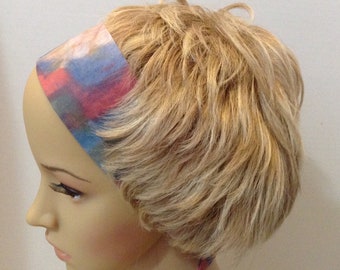 Diadema de bufanda,Diadema de mujer,Diadema de tela,Diadema para adultos,Diadema de tela anudada,Diadema de aspecto clásico estirable,Diadema de acuarela