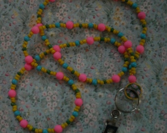 Cordón / Cordón de cuentas / Titular de identificación / Regalo de maestro / Regreso a la escuela / Regalo de oficina / Cordón femenino / Correa de llave / Correa de memoria USB / Cordón de jardín Pixie