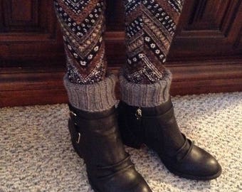 Ankle Boots Cuff/Gray Boot Cuff/Rib Knit Boot Cuffs/Gift for Her/Boot Cuff/Short Rib Knit Boot Cuffs/Teen Girl Gift/Misty Gray Boot Cuffs