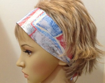 Diadema de bufanda, diadema de mujer, diadema de tela, diadema adulta, diadema de tela anudada, diadema de aspecto clásico, diadema geométrica pastel retro