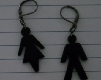 Pendientes retro/Pendientes con símbolo icónico/Regalo para ella/Regalo para adolescente/Joyería/Joyería geek/Artículos geek/Pendientes de estilo retro/Pendientes Dick and Jane