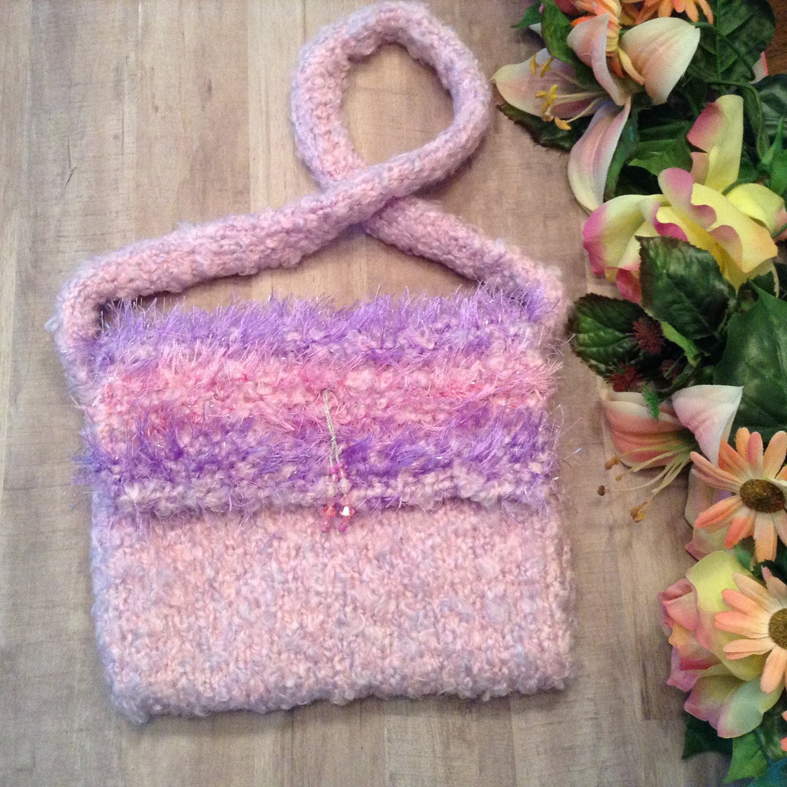 hand knit purse