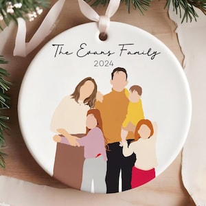 Family Portrait Christmas Ornament, Custom Family Photo Ornament, Personalized Family Picture Christmas Keepsake, Christmas Gifts 2024