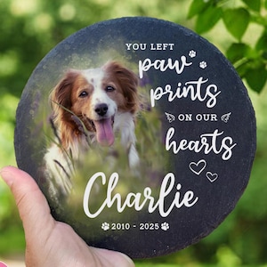 Personalized Pet Portrait Memorial Stone, Dog Memorial Gifts, Pet Photo Garden Stone, Outdoor Garden Stone With Pet Photo, Dog Loss Gifts