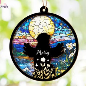 Custom Dog Memorial Dog Suncatcher, Dog Suncatcher, Dog Memorial Gift, Sympathy Gift, Pet Memorial Gift, Loss of Dog Gift, Remembrance Gift