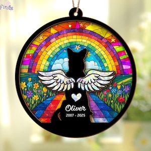 Custom Pet Memorial Stained Glass Suncatcher, Personalized Dog Memorial Stanied Glass, Pet Loss Gift, Dog Remembrance Gift, Loss of Dog