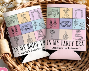In My Bride Era Can Cooler, Custom Bachelorette Party Can Cooler, My Party Era Can Holder, Bridal Shower Party Favors, Wedding Decoration