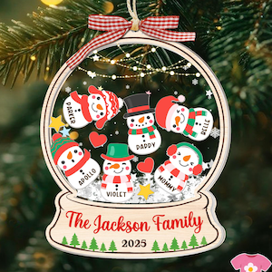 Personalized Family Christmas Ornament With Name, Custom Family Gingerbread Ornament 2025, 4D Customized Cookie Ornament Gift for Christmas