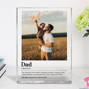Custom Picture Frame, Acrylic Photo Block, Custom Photo Gift, Dad Acrylic Block, Dad Photo Gift, Father's Day Gift, Gift for Dad image 2