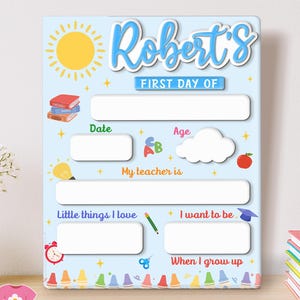 Acrylic First Day of School Sign, Personalized School Sign, Custom Boy Back to School Sign, First & Last Day School Board, Milestone Sign