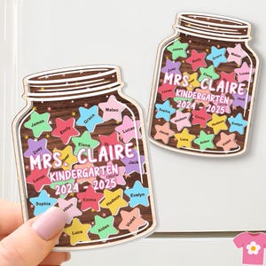 Personalized Teacher Name Magnet, Teacher Appreciation Gifts, Teacher Shaker Magnet, Thank You Teacher Gift, Kindergarten Teacher Magnet