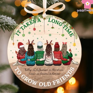 It Takes A Long Time To Grow Old Friends Ornament, Friends Ornament Personalized, Custom Besties Ornament, Christmas Gifts For Friends