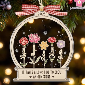 Best Friend Christmas Ornament, It Takes A Long Time To Grow Old Friends, Soul Sisters Christmas Gift, Besties Ornament, Friendship Keepsake
