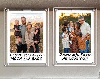 Photo Visor Clip Gift For Dad, Custom Photo Car Visor Clip, Fathers Day Gift, New Dad Gifts from Kids, Gift for Grandpa, Dad Birthday Gifts